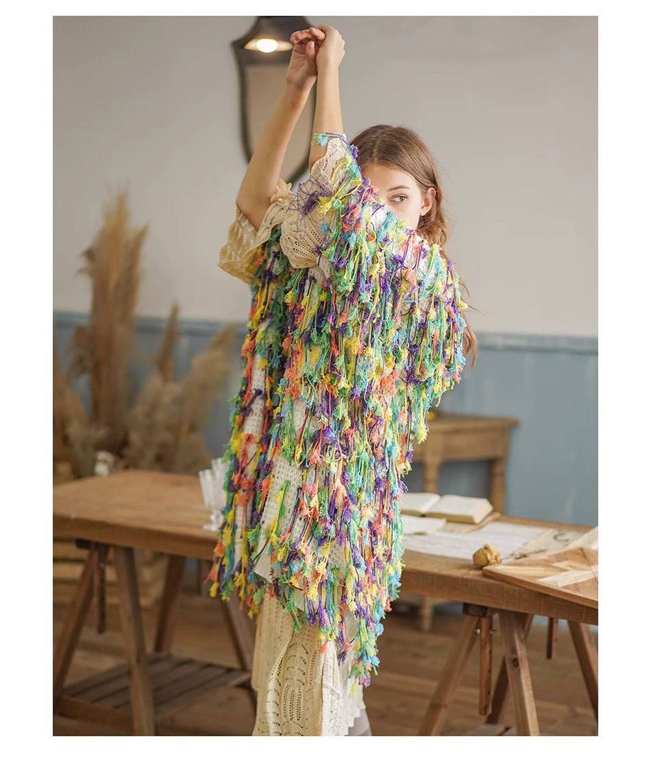 Fariy style vintage loose fit jacket, designer woman cape style jacket