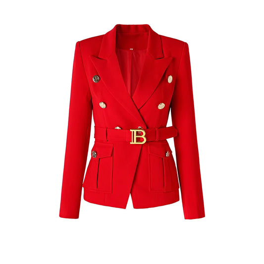 Various colored Women's Fitted Blazer Golden Buttons Coat Red, Christmas Party, Birthday Party, Evening event, Formal Event, Office wear, Smart Event