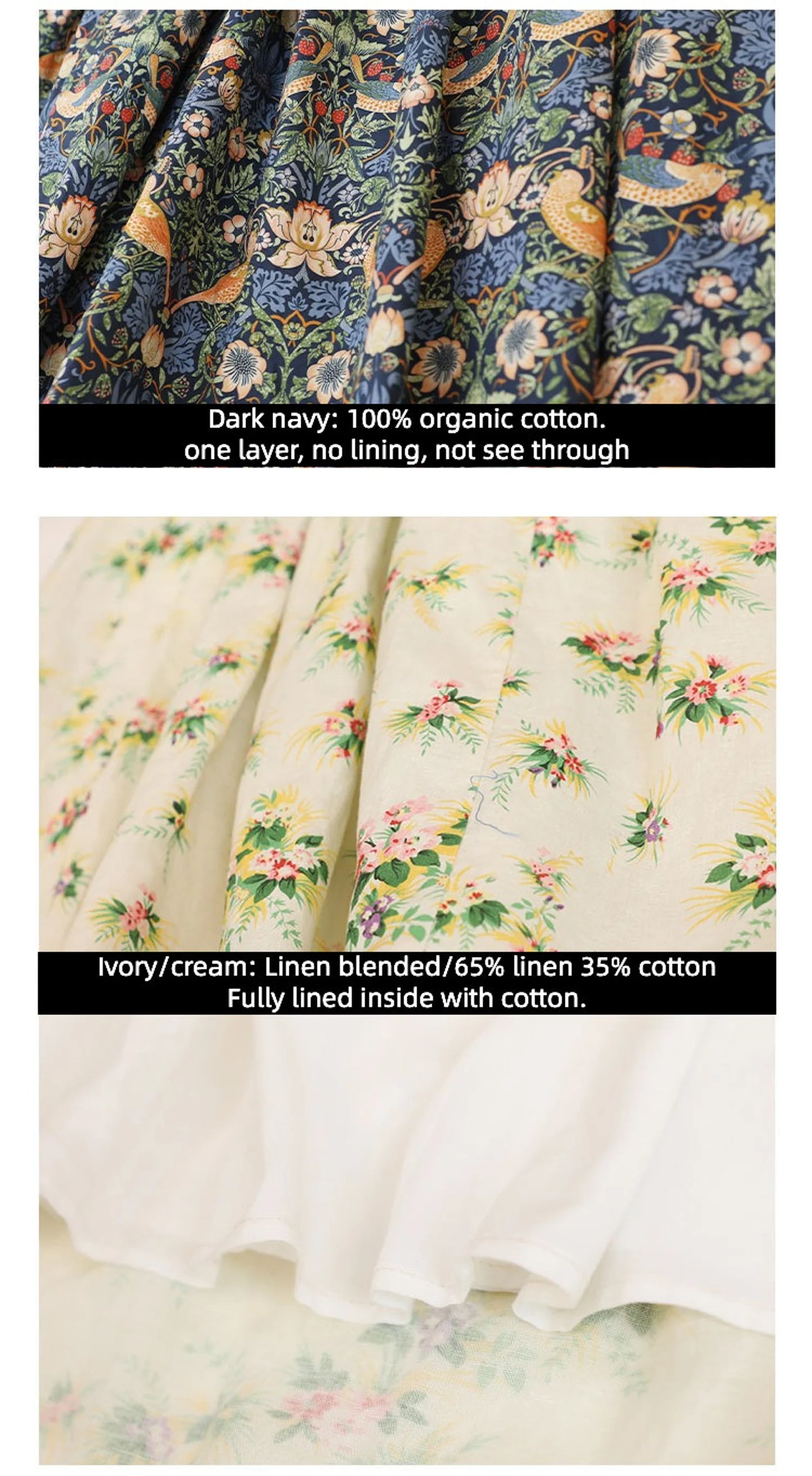 Summer Flower Printed Women's Dress. Organic cotton/Linen Dress Comfortable Long Maxi Dress