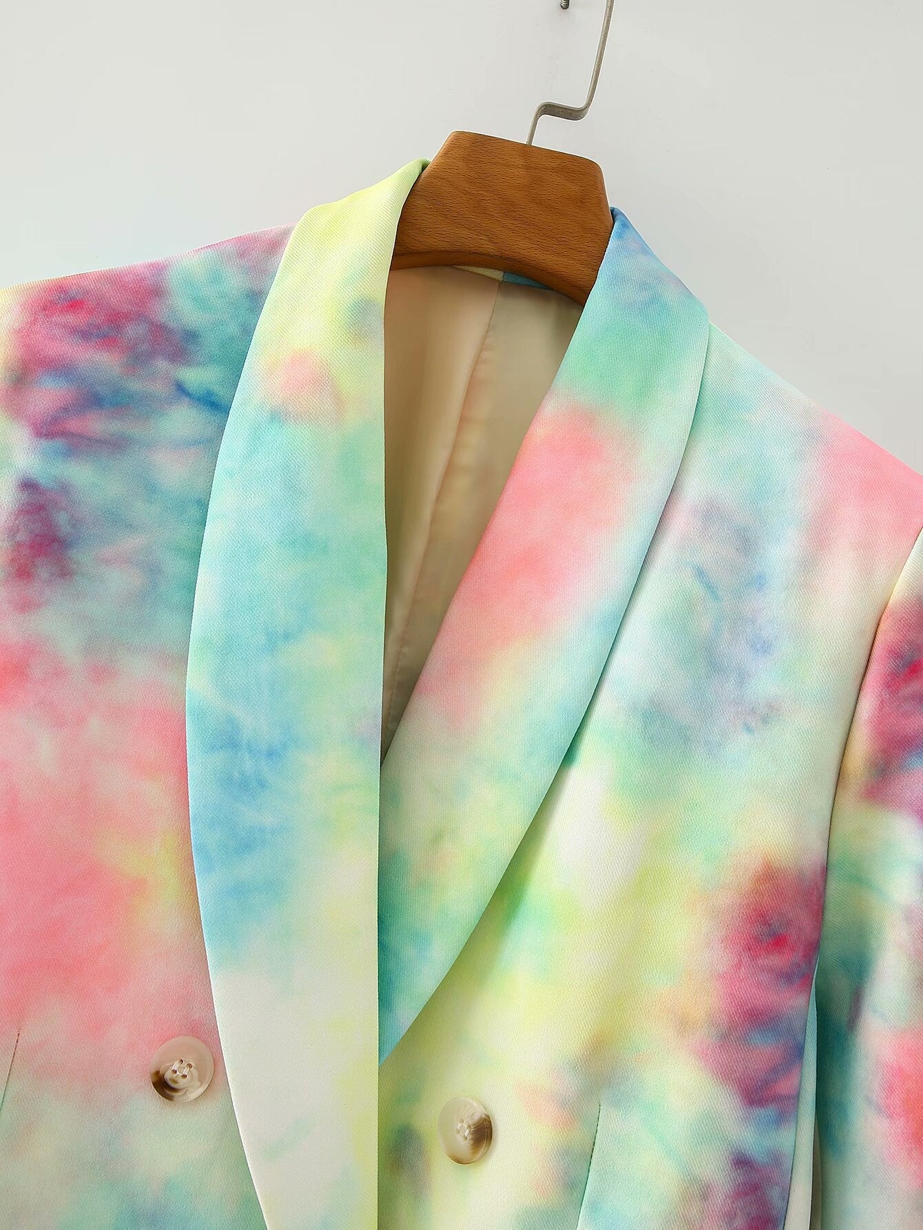 Women button blazer in tie dye design style, designer suit in arty style, women top for casual or formal