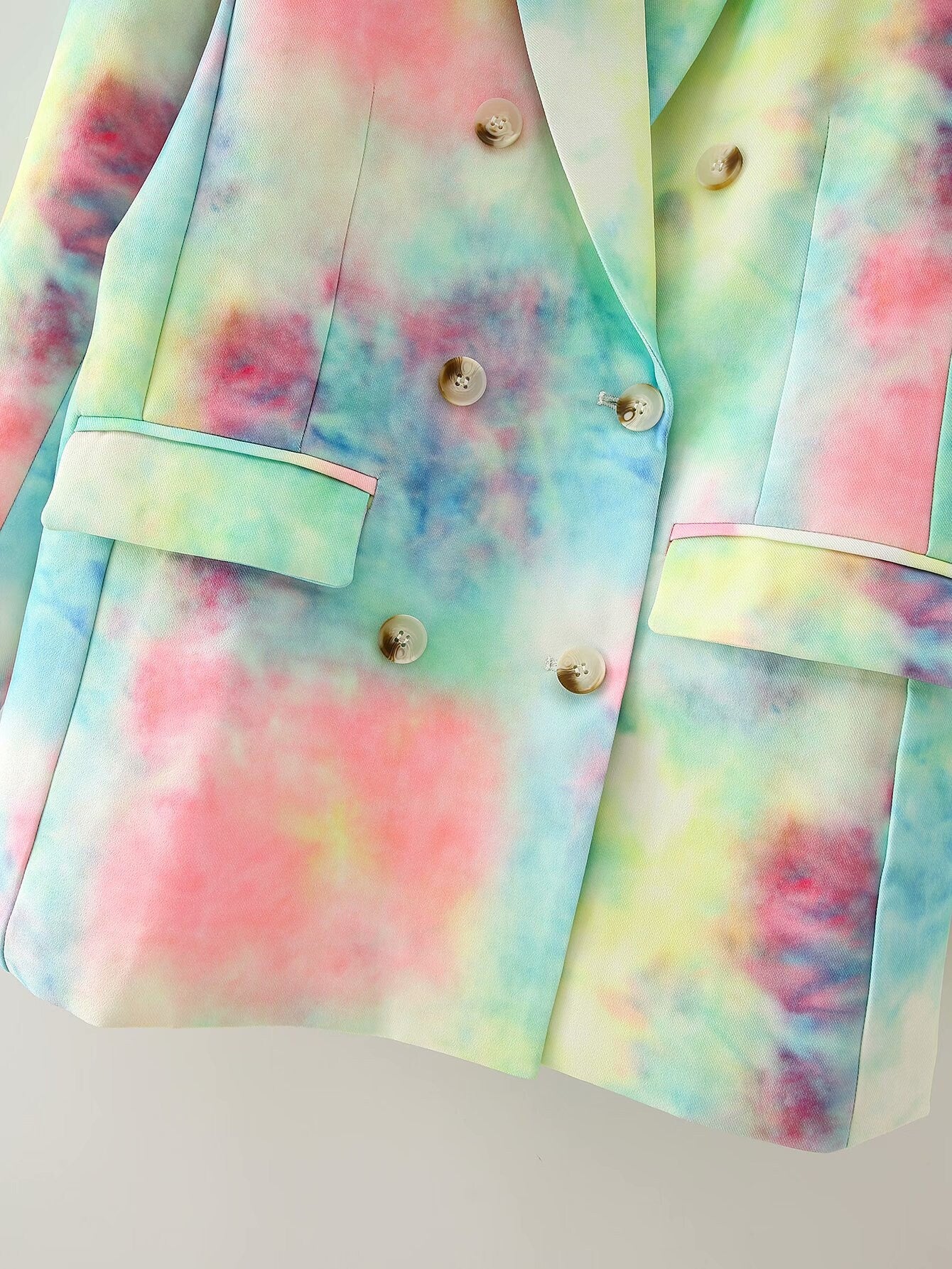 Women button blazer in tie dye design style, designer suit in arty style, women top for casual or formal