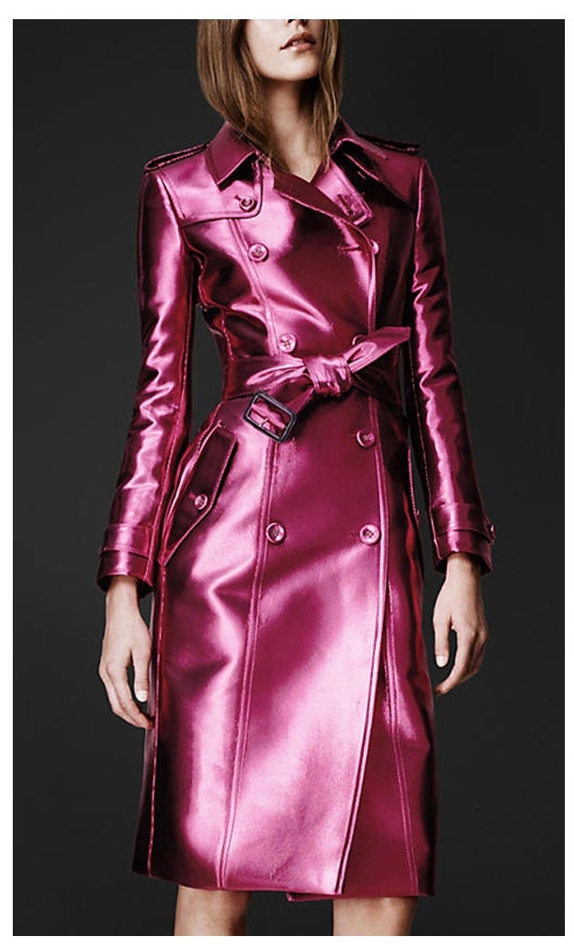 Women Shiny Long Trench Coat Designer Leather Raincoat Water Wind Reisitant Belted Patent Leather Smart Casual/Formal/ Gift for her