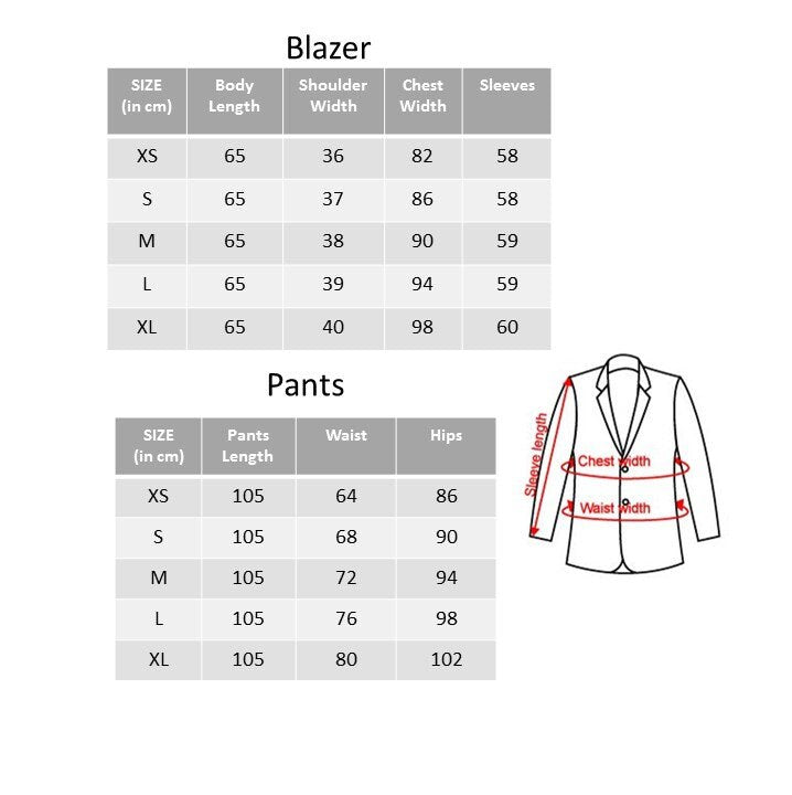 Black Slim Cut Pantsuit, Designer Suit Jacket + Pants, Flower Diecut Collar Sleeve Collar for Smart Casual/ Formal/ Gift for her