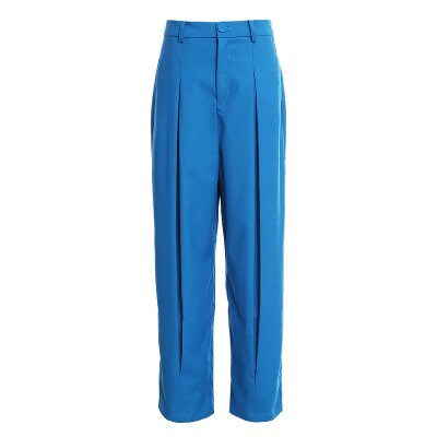 Irregular Blue Pantsuit, Designer Woman Stylish Modern Sharp Color Suit Jacket + Pants for Smart Casual/ Party Event/ Formal/ Gift