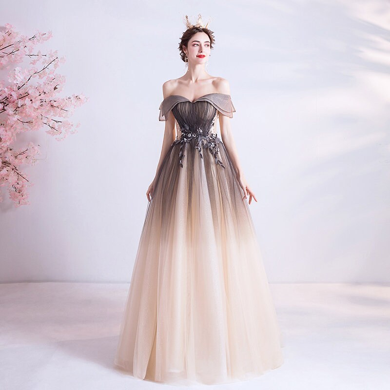 Elegant Brown Color Tulle Prom Dress, Women Wedding Long Dress Princess Look for Event Party Ball Gift for her