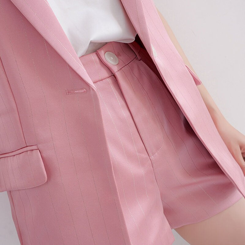 Pastel Acetate Pantsuit, Designer Woman Suit Jacket + Pant Set Minimalist Style for Smart Casual/ Formal/ Event/ Party/ Gift