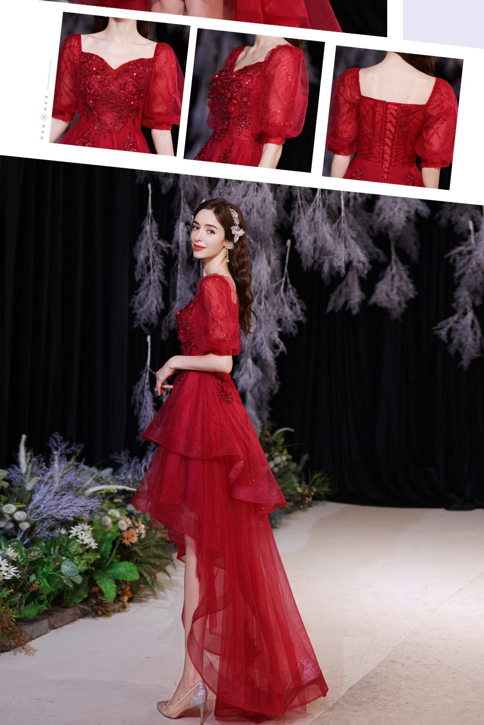 Red Queen Prom Dress, Women Wedding Royal Princess Look for Event Party Cocktail Other Functions Gift for her