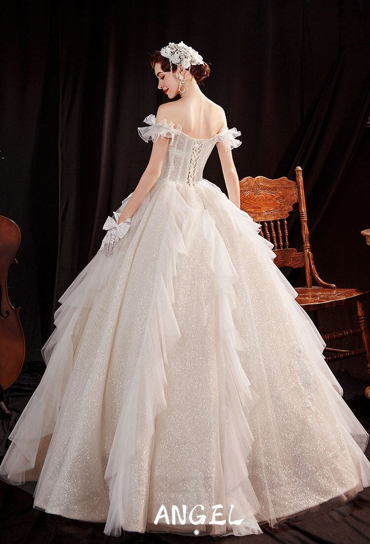 Fairy Tales Princess Wedding Dress, Women Prom Royal Bridal Look for Event Party Cocktail Other Functions Gift for her