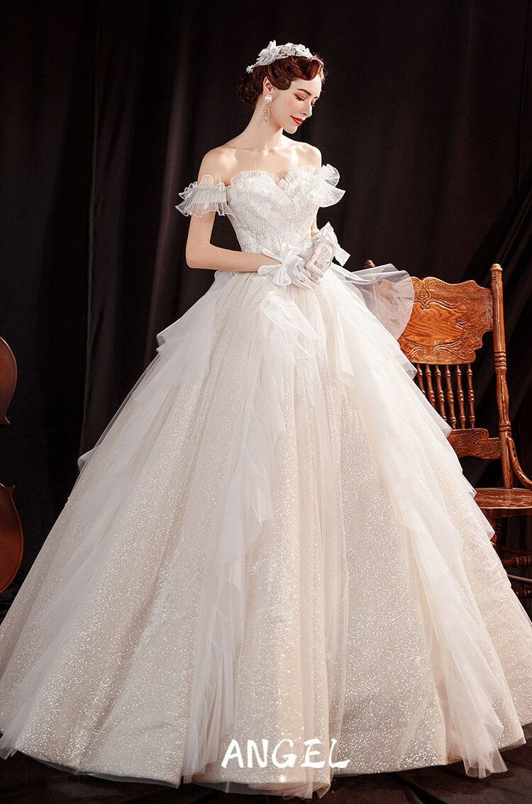 Fairy Tales Princess Wedding Dress, Women Prom Royal Bridal Look for Event Party Cocktail Other Functions Gift for her