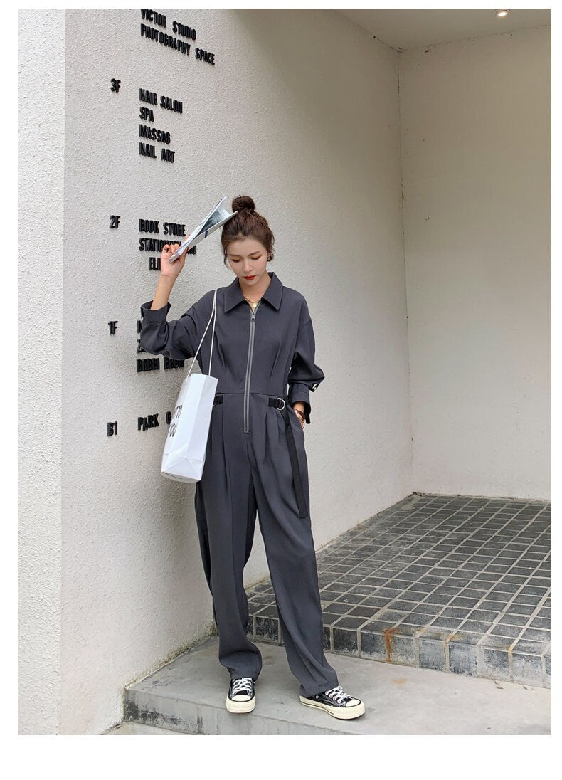 Dark Gray Stripped Jumpsuit, Woman Jeans Rompers Street Smart Casual High Rise Overalls Holiday Playsuit Outdoors Wedding Prom Party Gift