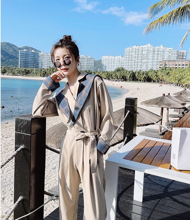 Korean Styled Jumpsuit, Woman Unique Rompers Street Smart Casual High Rise Overalls Holiday Playsuit Outdoors Wedding Prom Party Gift