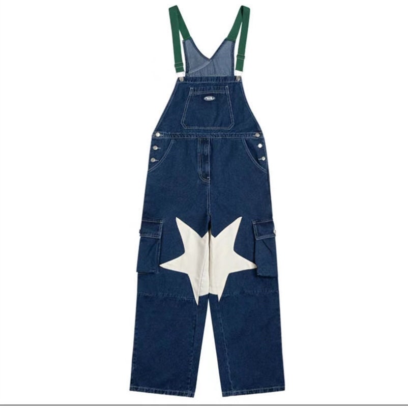 Woman Wide Leg Jumpsuits,Baggy Lady Jeans Overalls, Shoulder Strap Denim Reompers Cottagecore Clothes for Leisure Party Streetwear Gift