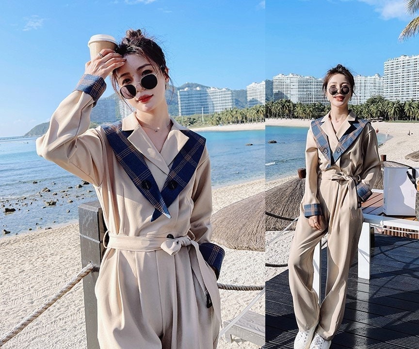 Korean Styled Jumpsuit, Woman Unique Rompers Street Smart Casual High Rise Overalls Holiday Playsuit Outdoors Wedding Prom Party Gift