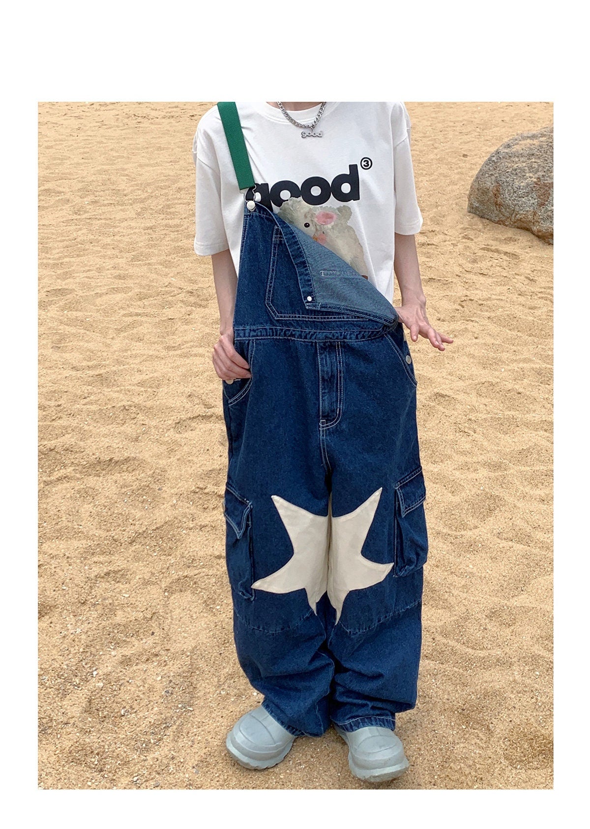 Woman Wide Leg Jumpsuits,Baggy Lady Jeans Overalls, Shoulder Strap Denim Reompers Cottagecore Clothes for Leisure Party Streetwear Gift