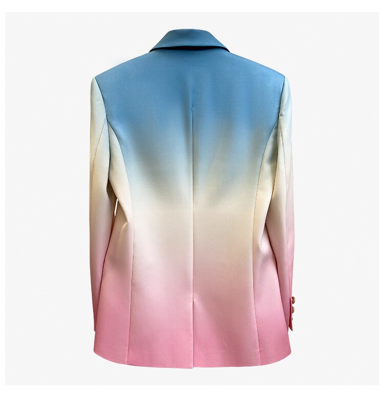 Gradient colored blazer, designer woman tie dye suit jacket smart casual formal office work party wedding event prom gift