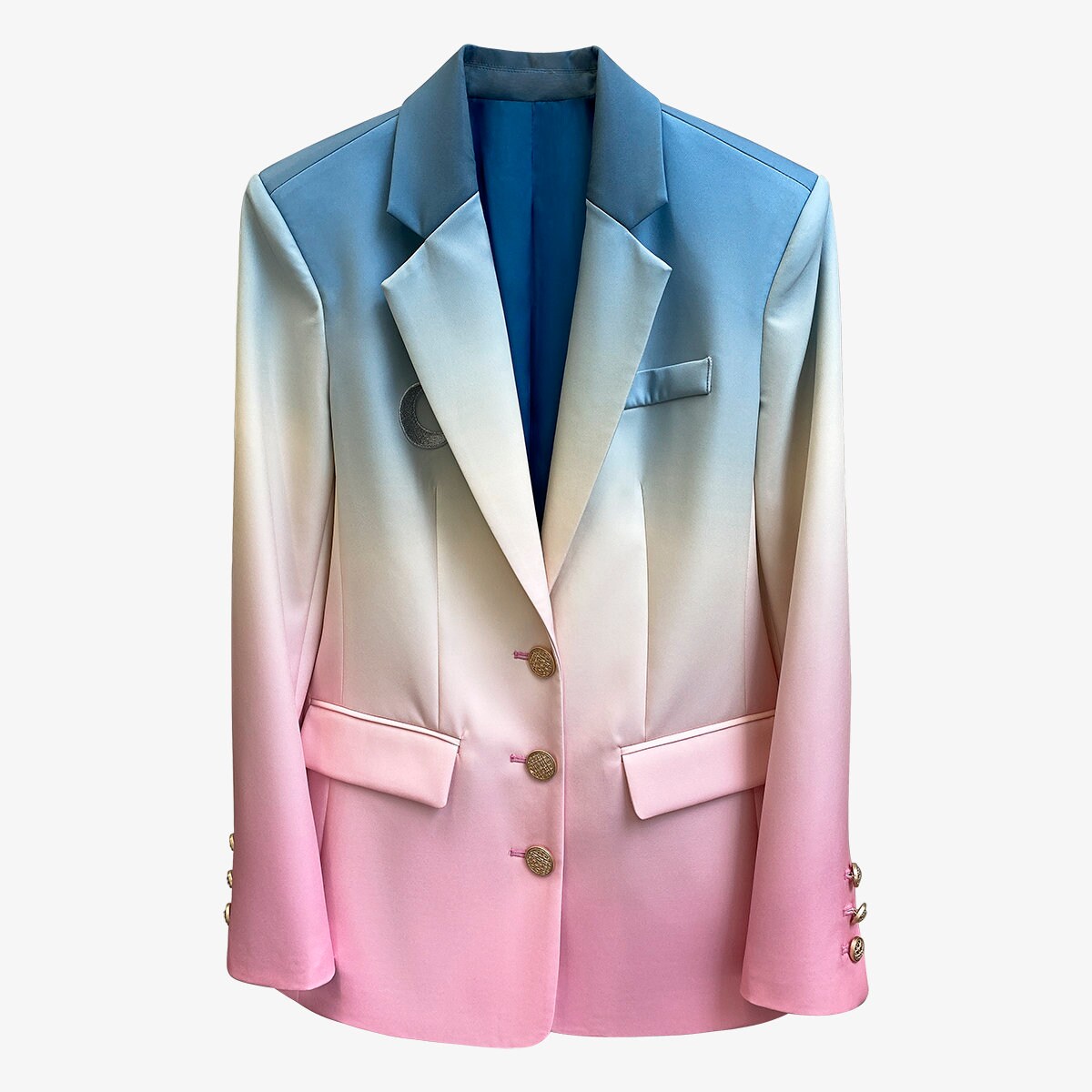 Gradient colored blazer, designer woman tie dye suit jacket smart casual formal office work party wedding event prom gift