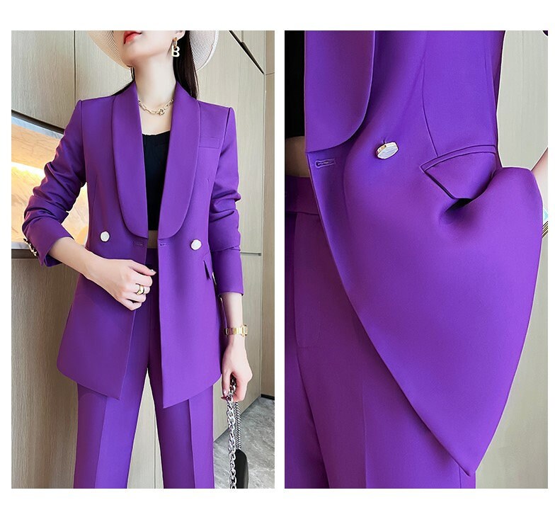 Lavender Women Silm Cut Pantsuit Suit Women Jacket And Pants Suit Prom Purple Suits For Women for Wedding Party Event Gift KOL IG