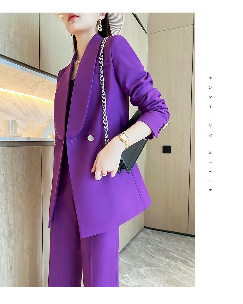 Lavender Women Silm Cut Pantsuit Suit Women Jacket And Pants Suit Prom Purple Suits For Women for Wedding Party Event Gift KOL IG