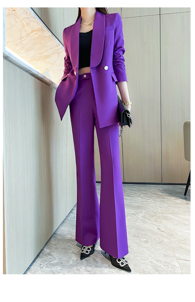 Lavender Women Silm Cut Pantsuit Suit Women Jacket And Pants Suit Prom Purple Suits For Women for Wedding Party Event Gift KOL IG