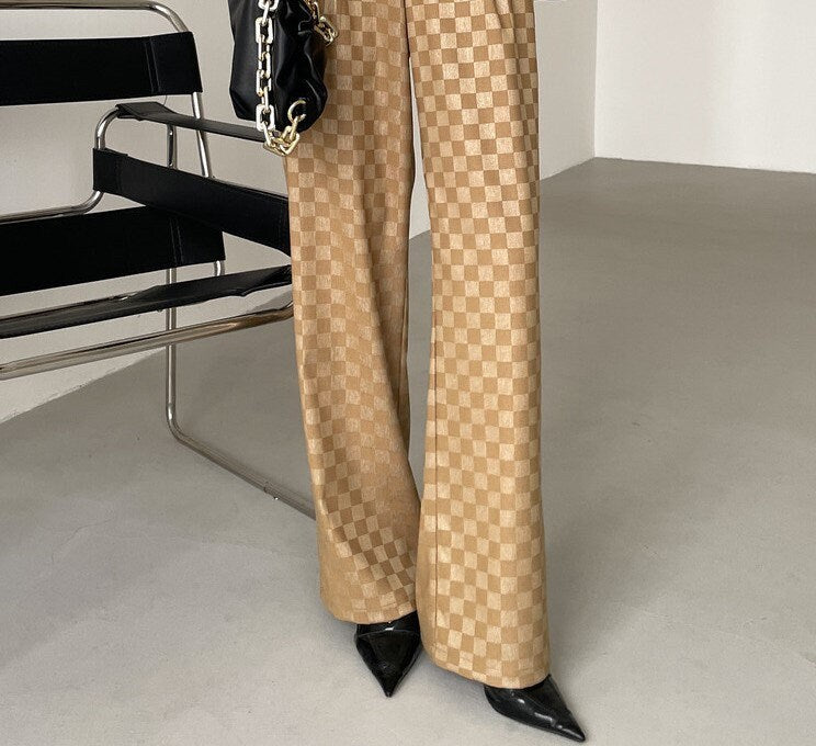 Khali checkered pantsuit, designer women blazer + high waist pant, subtle pattern spring summer suit set formal party office wedding