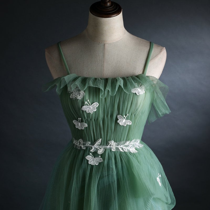 Women Prom /Wedding Dress, Princess Forest Fairy Prom Dress Green Color for Event Party Gift for her