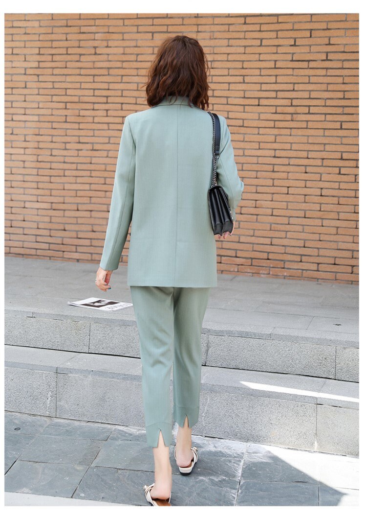 Green/Yellow/ Pink summer Pantsuit, Plus size Designer Woman Suit Jacket + Pants Slim Cut Suit set Smart Casual/ Formal/ Party Event