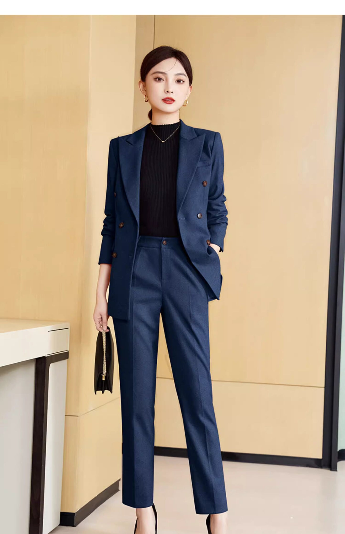 Pink/Orange/Blue pantsuit, designer woman formal suit set, Office blazer + pants formal wedding tuxedo cocktail lady wear