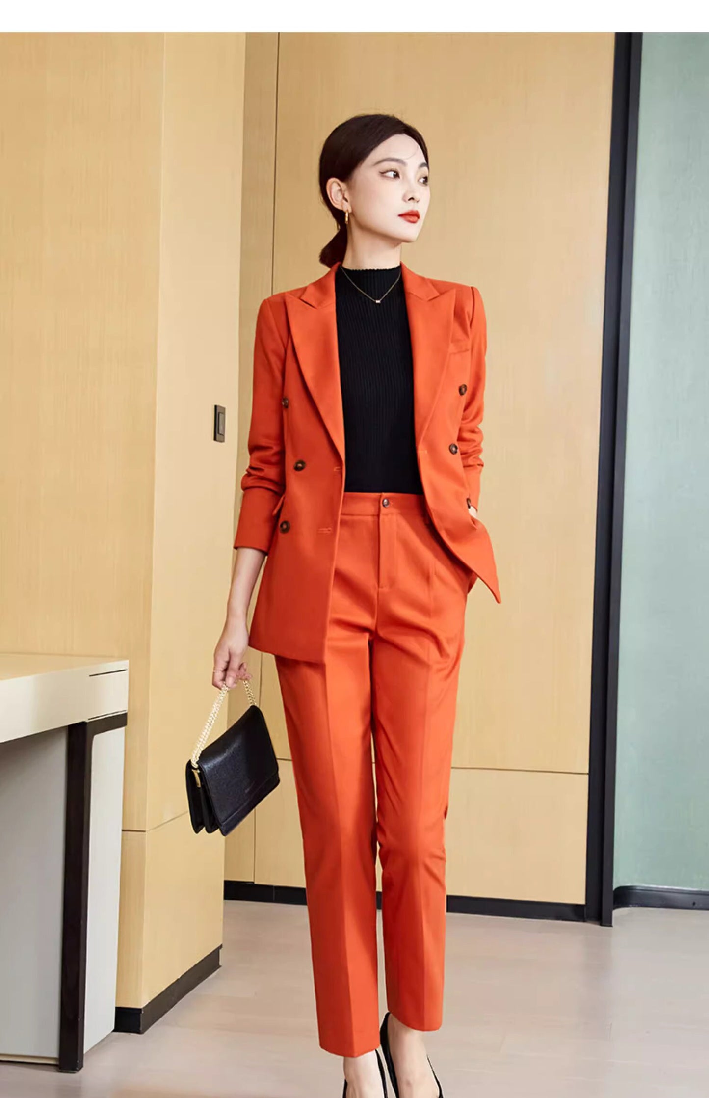 Pink/Orange/Blue pantsuit, designer woman formal suit set, Office blazer + pants formal wedding tuxedo cocktail lady wear