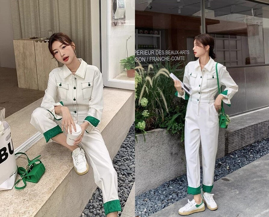 Contrast colors Jumpsuit, Woman Unique Rompers Street Smart Casual High Rise Overalls Holiday Playsuit Outdoors Wedding Party Gift