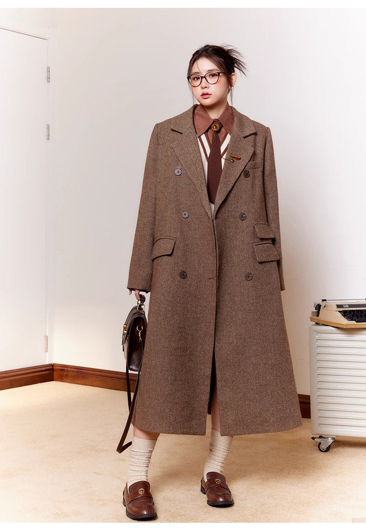 Classic vintage brown Trench Coat, Designer Woman long coat various sizes for Smart Casual/ Formal/Outdoors/ Gift for her