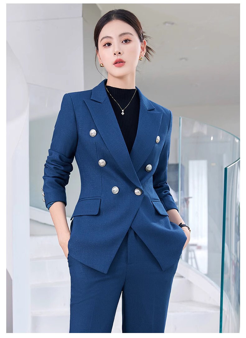 Trendy Pantsuit in various colors, Designer Women sleeved winter falls Suit Jacket + Pants, Smart Causal/ Formal/ Party Event/ Prom Wedding