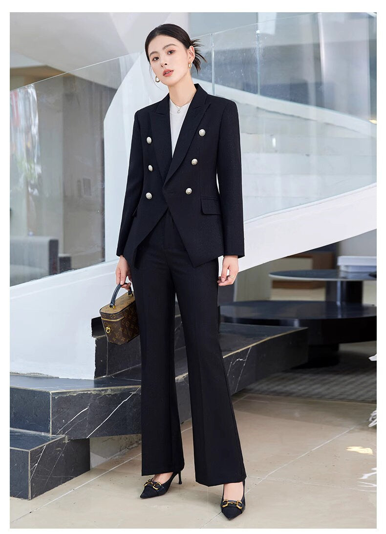 Trendy Pantsuit in various colors, Designer Women sleeved winter falls Suit Jacket + Pants, Smart Causal/ Formal/ Party Event/ Prom Wedding