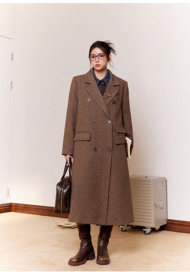 Classic vintage brown Trench Coat, Designer Woman long coat various sizes for Smart Casual/ Formal/Outdoors/ Gift for her