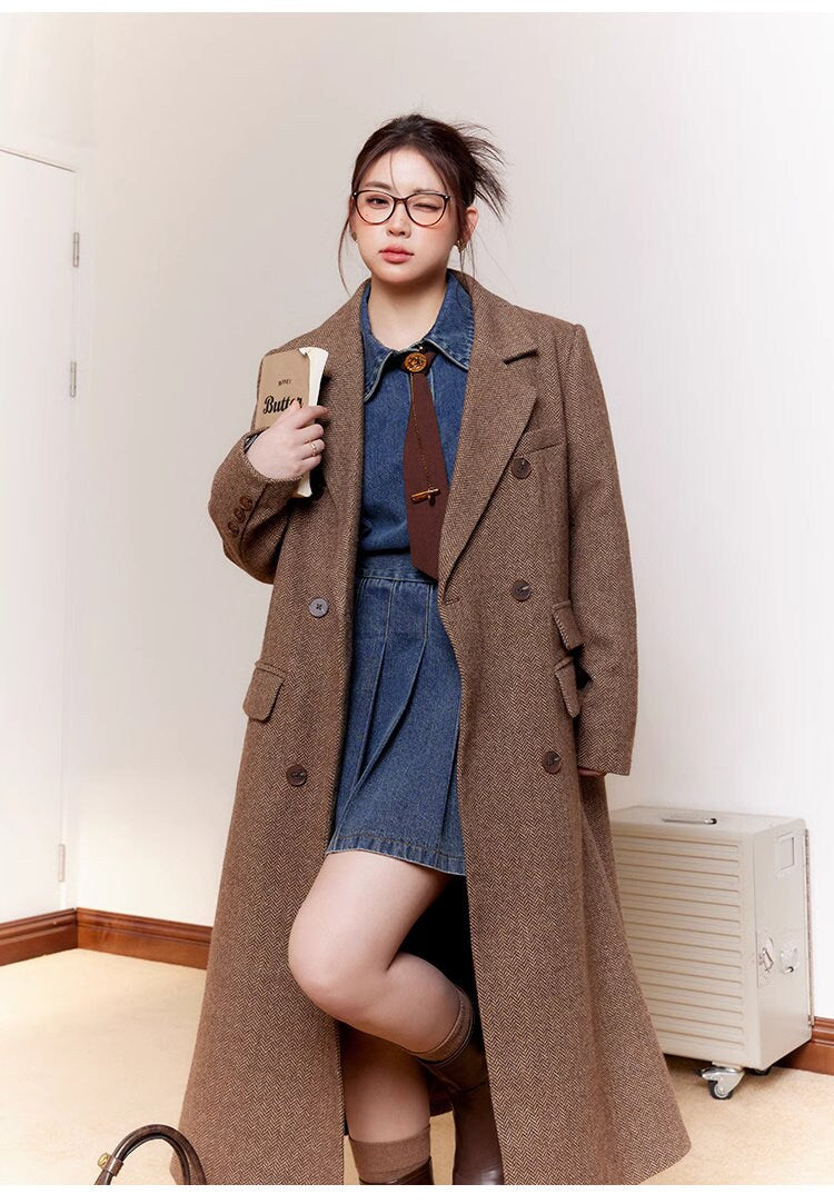 Classic vintage brown Trench Coat, Designer Woman long coat various sizes for Smart Casual/ Formal/Outdoors/ Gift for her