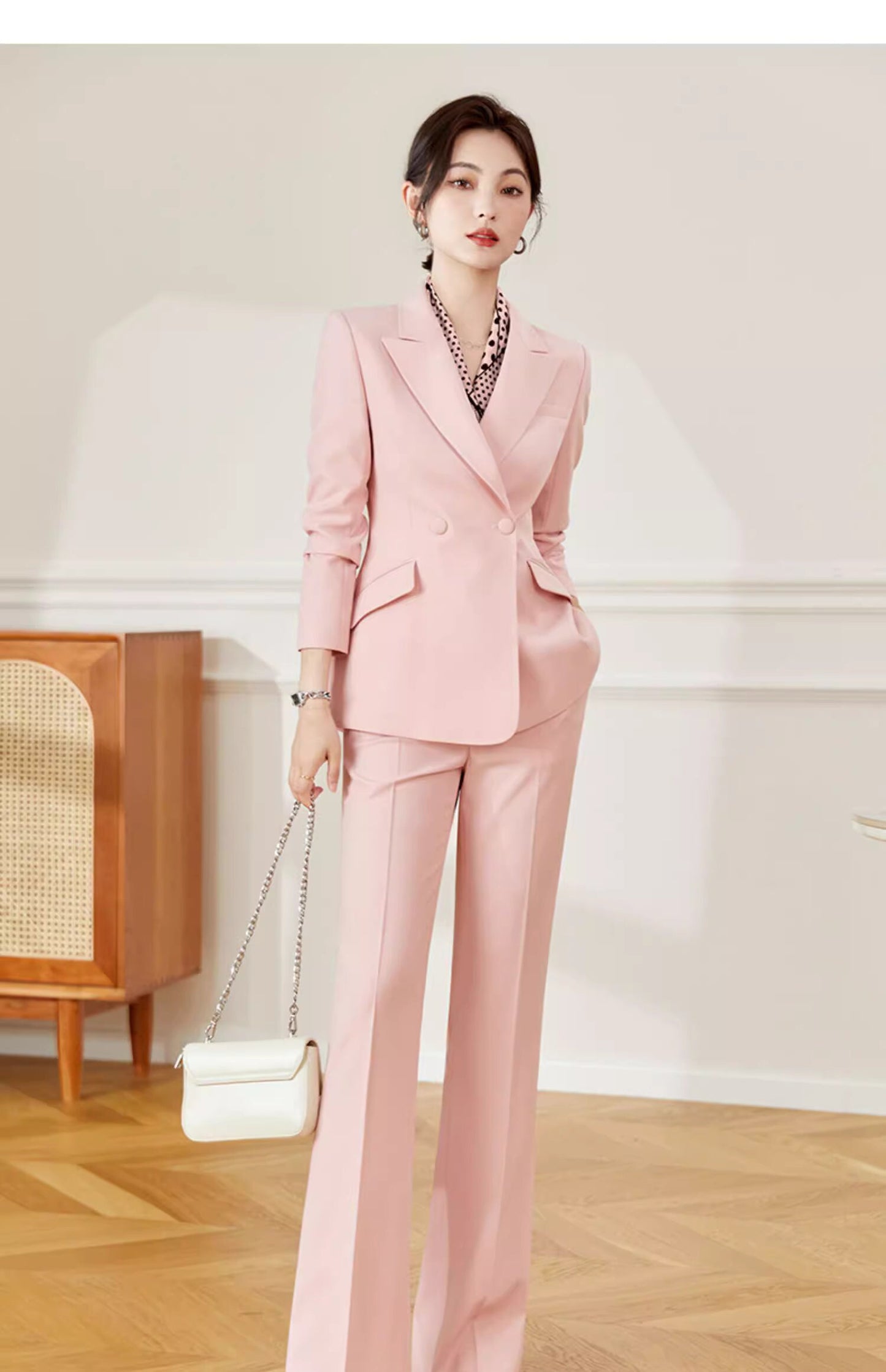 Peacock blue/ Pink/ Black Trendy Pantsuit, Designer Women sleeved Suit Jacket + Pants, Smart Causal/ Formal/ Party/ Prom Wedding suit