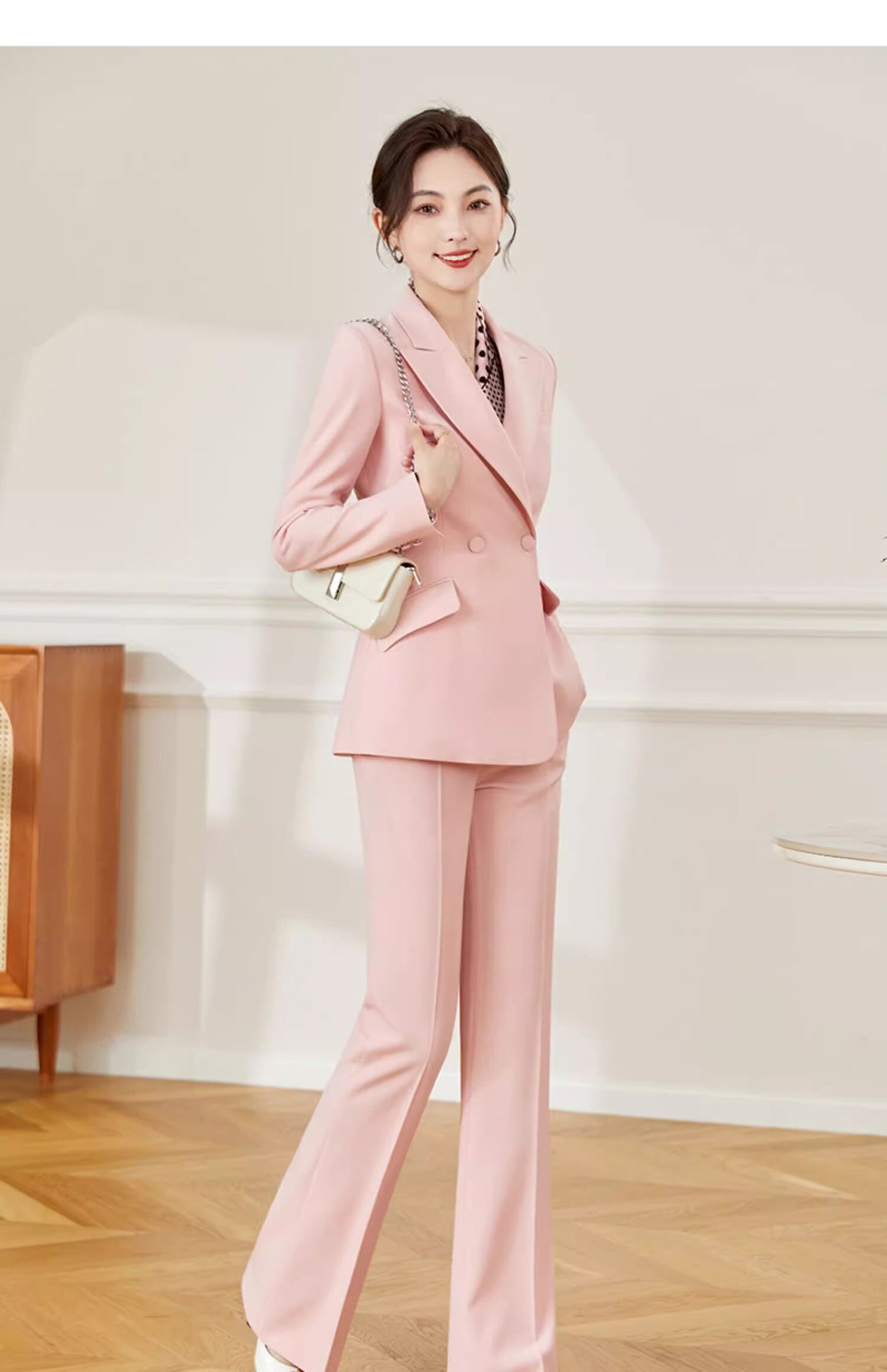 Peacock blue/ Pink/ Black Trendy Pantsuit, Designer Women sleeved Suit Jacket + Pants, Smart Causal/ Formal/ Party/ Prom Wedding suit